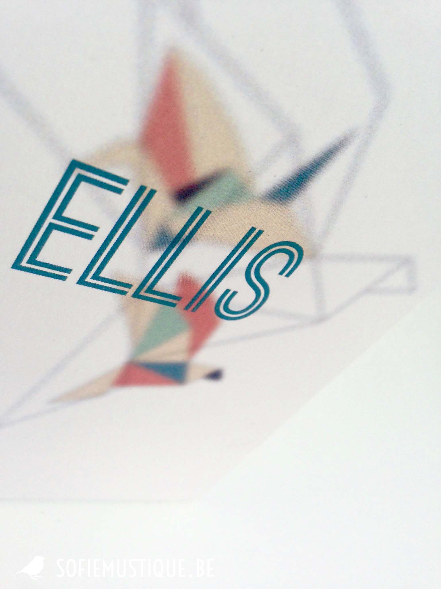Geboortekaartje Ellis kraanvogel origami geometrisch
